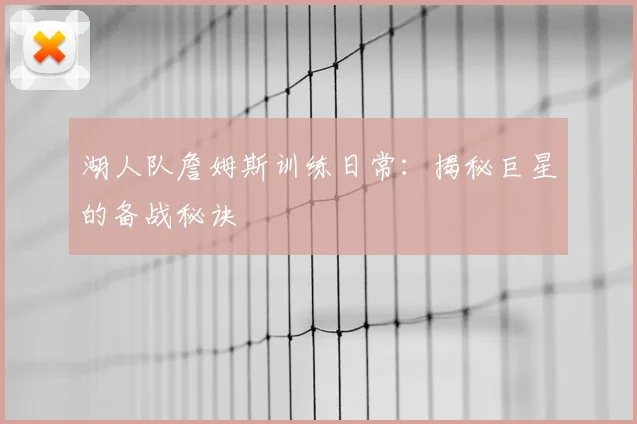 湖人队詹姆斯训练日常：揭秘巨星的备战秘诀